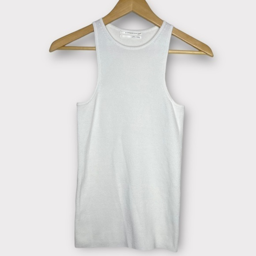 Anthropologie White Fitted Knit Tank S‎
